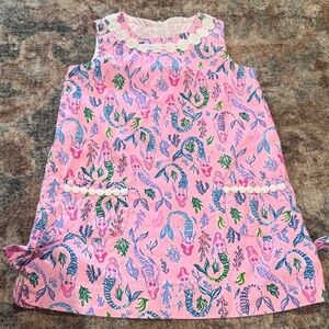 Lilly Pulitzer Pink Mermaid Print Shift Dress GUC size 5